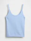 Gap Cashsoft Stretch Crop Tank Top In Blue