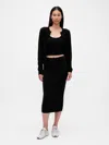 Gap Cashsoft Stretch Midi Skirt In Black