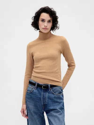 Gap Cashsoft Stretch Turtleneck Sweater In Brown