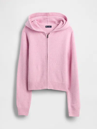 Gap Cashsoft Sweater Zip Hoodie In Pink