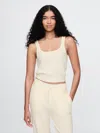 Gap Cashsoft Waffle Pj Tank Top In Cream Beige
