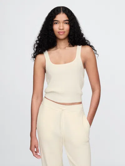Gap Cashsoft Waffle Pj Tank Top In Cream Beige