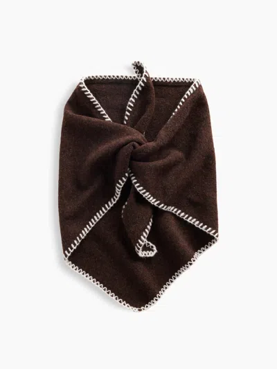 Gap Cashsoft Whipstitch Bandana Scarf In Terra Brown