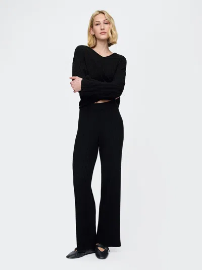 Gap Cashsoft Wide Rib Sweater Pants In Black