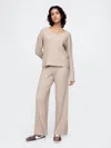 Gap Cashsoft Wide Rib Sweater Pants In Cobblestone Beige