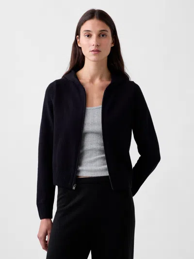 Gap Cashsoft Zip Hoodie In Black