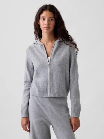 Gap Cashsoft Zip Hoodie In Charcoal Grey