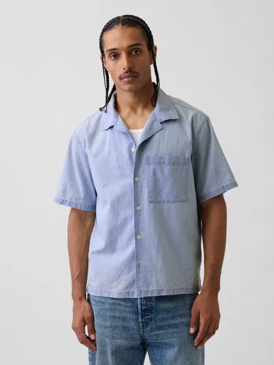 Gap Chambray Resort Shirt In Blue