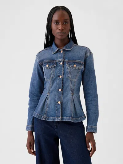 Gap Cinched Denim Jacket In Medium Indigo