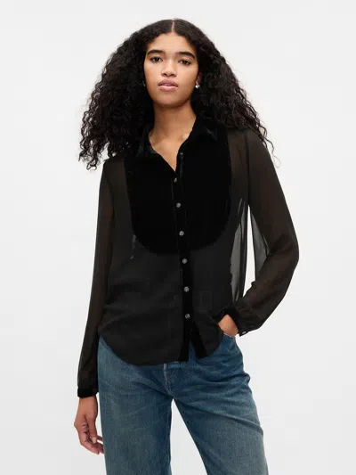 Gap Classic Bib Shirt In Black