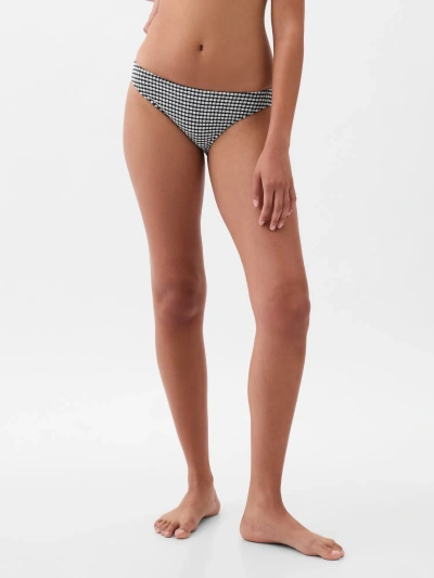 Gap Low Rise Gingham Bikini Bottom In Black Gingham