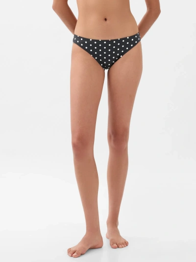 Gap Cheeky Bikini Bottom In Black With White Polka Dots