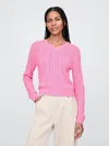 Gap Classic Cable-knit V-neck Sweater In May Pink