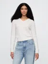 Gap Classic Cable-knit V-neck Sweater In Off White