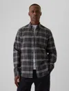 Gap Classic Oxford Shirt In Standard Fit In Grey Plaid