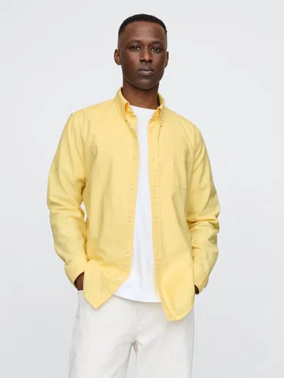 Gap Classic Oxford Shirt In Standard Fit In Spring Yellow