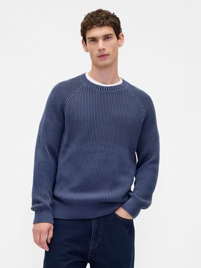 Gap Classic Raglan Crewneck Sweater In Blue