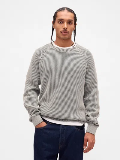 Gap Classic Raglan Crewneck Sweater In Gray