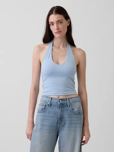 Gap Closeknit Halter Crop Top In Blue