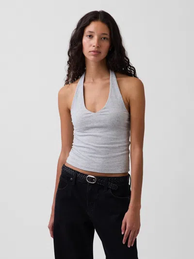 Gap Closeknit Halter Crop Top In Gray