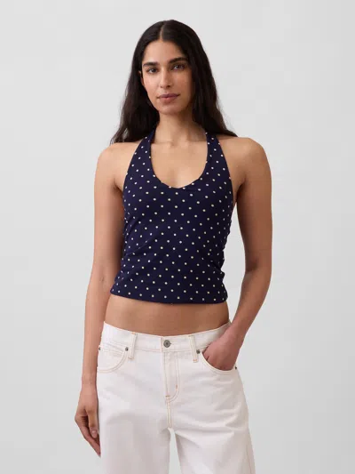 Gap Closeknit Halter Crop Top In Purple