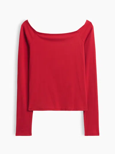 Gap Closeknit Jersey Crop T-shirt In Red