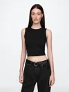 Gap Closeknit Jersey Cropped Shell Tank Top In Black