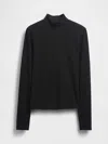 Gap Closeknit Jersey Mockneck T-shirt In Black