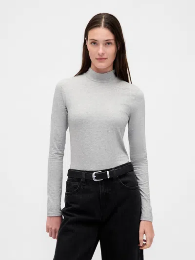 Gap Closeknit Jersey Mockneck T-shirt In Gray
