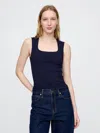 Gap Closeknit Jersey Square-neck Top In Navy Blue
