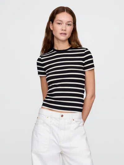 Gap Closeknit Jersey T-shirt In Black & White Stripe