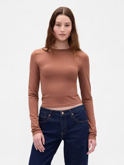 Gap Closeknit Jersey T-shirt In Brown