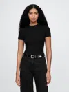 Gap Closeknit Jersey T-shirt Thong Bodysuit In Black