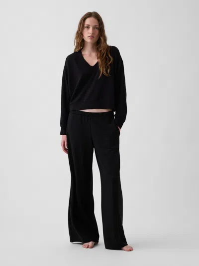 Gap Cloudlight Easy Wide-leg Pants In Black