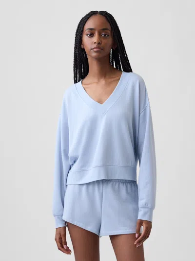 Gap Cloudlight Oversized Sweatshirt In Button Down Blue