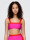 Gap Colorblock Bandeau Bikini Top In Pink Combo