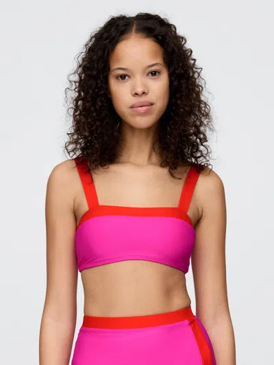 Gap Colorblock Bandeau Bikini Top In Pink Combo