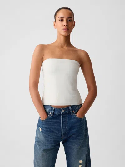 Gap Compact Jersey Tube Top In Off White