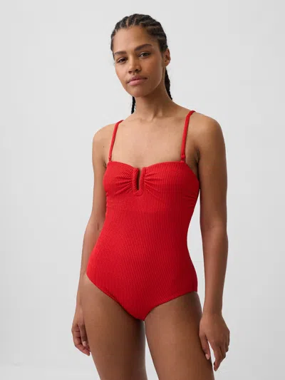Gap Convertible Bandeau Swimsuit In Red
