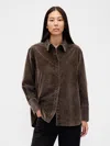 Gap Corduroy Big Shirt In Brown