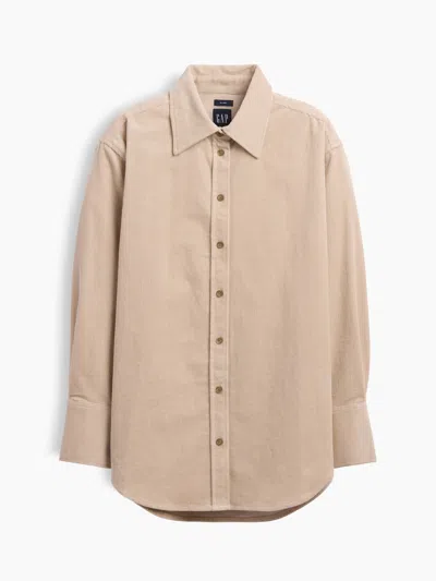 Gap Corduroy Big Shirt In Brown