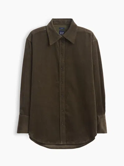 Gap Corduroy Big Shirt In Brown