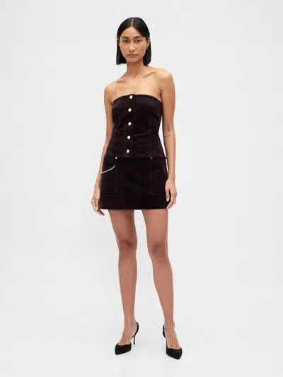 Gap Corduroy Chain Pocket Mini Skort In Brown
