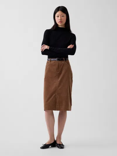 Gap Corduroy Knee-length Skirt In Brown