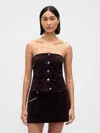 Gap Corduroy Strapless Crop Vest In Black