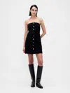 Gap Corduroy Strapless Mini Dress In Black