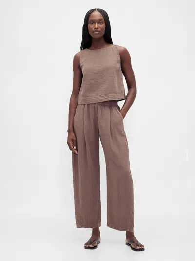 Gap Cotton Gauze Easy Barrel Pants In Multi