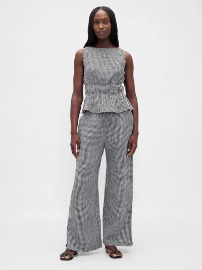 Gap Cotton Gauze Easy Split-hem Pants In Animal Print