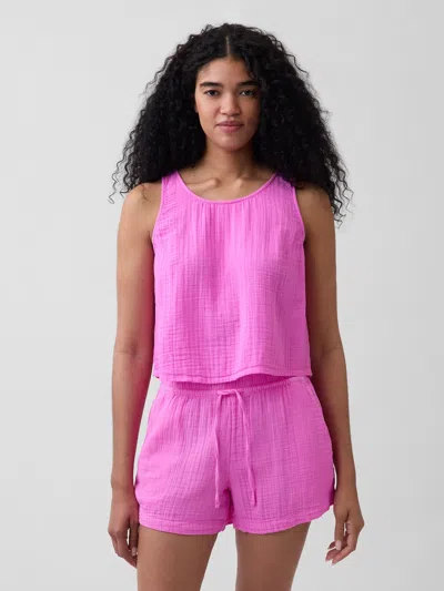 Gap Cotton Gauze Racer Shell Tank Top
