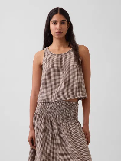 Gap Cotton Gauze Racer Shell Tank Top In Brown